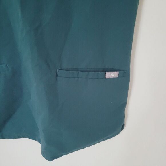FIGS Casma Three-Pocket Scrub Top in Dark Teal Size XXS - Picture 6 of 7